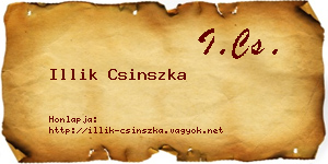 Illik Csinszka névjegykártya